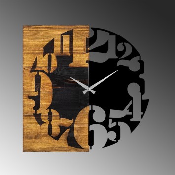 Reloj de pared madera Modelo 3 nogal negro 58x3x58 cm