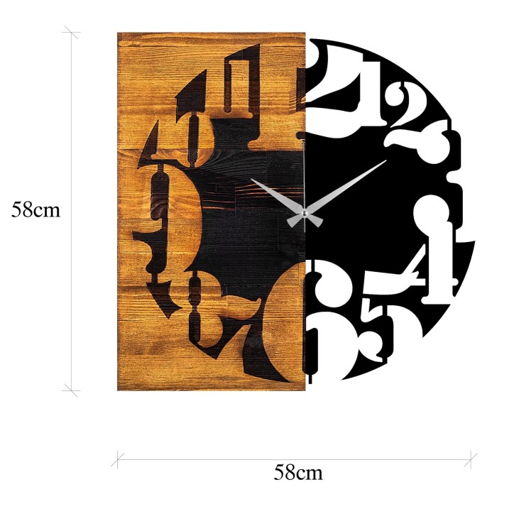 Reloj de pared madera Modelo 3 nogal negro 58x3x58 cm