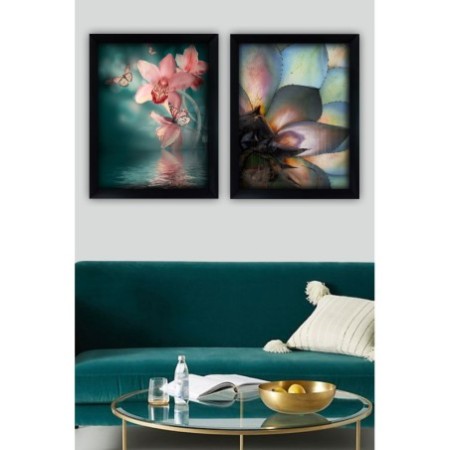 Cuadro decorativo enmarcado SYC7436502415456 multicolor 35x45 cm (2 piezas)