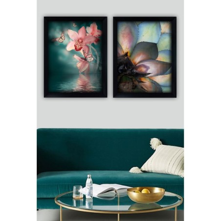 Cuadro decorativo enmarcado SYC7436502415456 multicolor 35x45 cm (2 piezas)