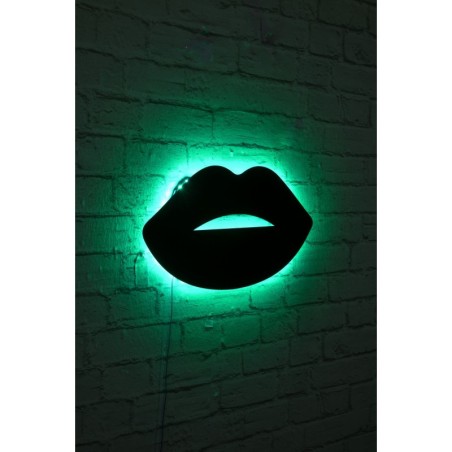 Iluminación LED decorativa Lips 2 verde 40x23 cm