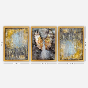 Cuadro decorativo enmarcado 3AC164 multicolor 35x45 cm (3 piezas)