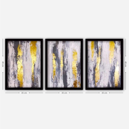Cuadro decorativo enmarcado 3SC183 multicolor 35x45 cm (3 piezas)