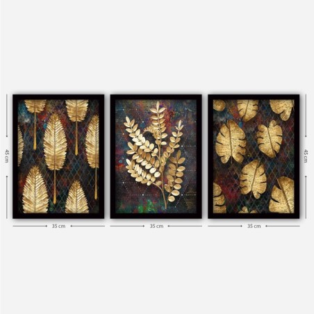 Cuadro decorativo enmarcado 3SC28 multicolor 35x45 cm (3 piezas)
