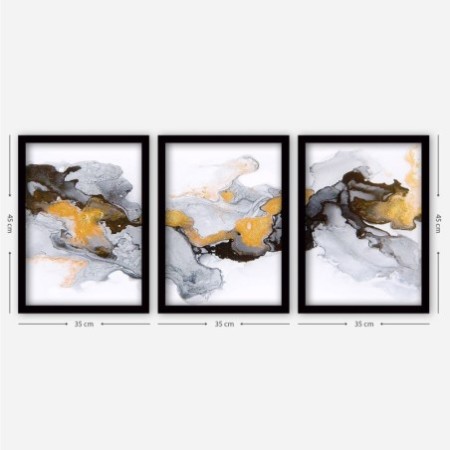 Cuadro decorativo enmarcado 3SC32 multicolor 35x45 cm (3 piezas)