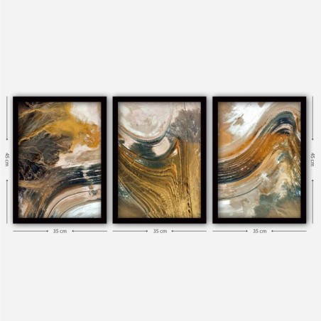 Cuadro decorativo enmarcado 3SC56 multicolor 35x45 cm (3 piezas)