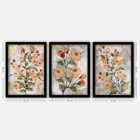 Cuadro decorativo enmarcado 3SC65 multicolor 35x45 cm (3 piezas)