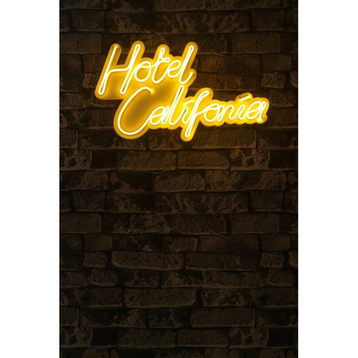 Iluminación LED decorativa de plástico Hotel California amarillo 31x51x2 cm