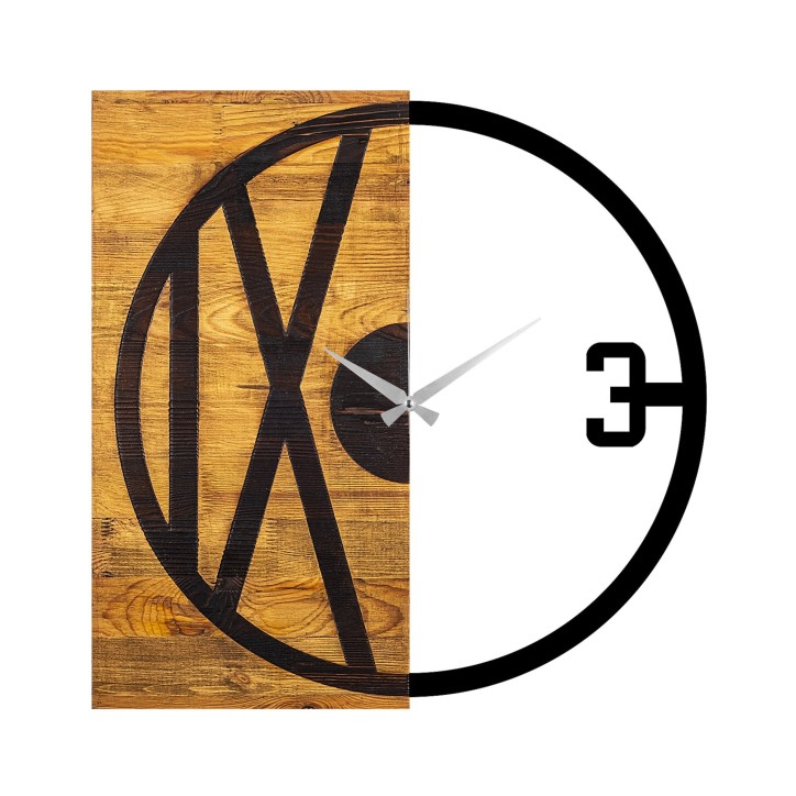 Reloj de pared madera Modelo 24 nogal negro 58x3x58 cm