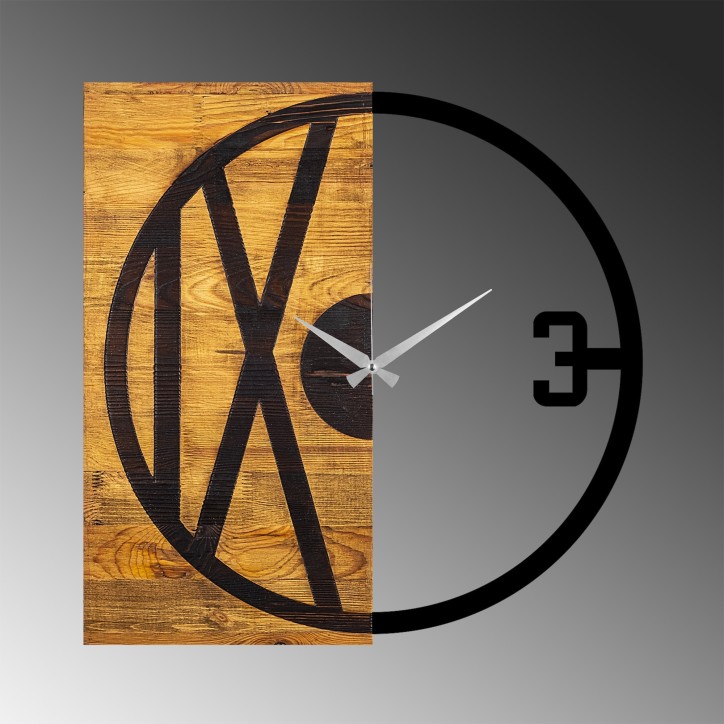 Reloj de pared madera Modelo 24 nogal negro 58x3x58 cm