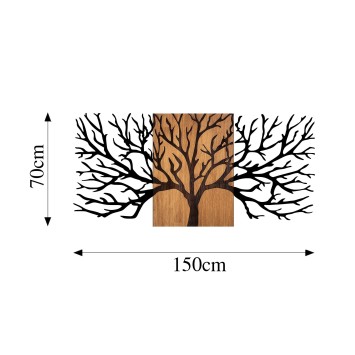 Decoración pared de madera Tree -327 nogal negro 150x3x70 cm