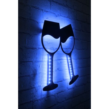 Iluminación LED decorativa Wine Glasses azul 37x40 cm