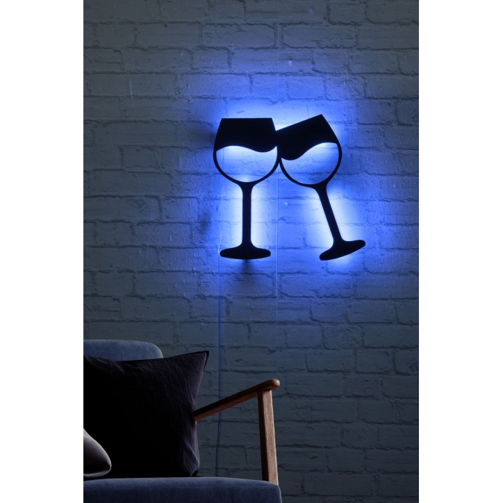 Iluminación LED decorativa Wine Glasses azul 37x40 cm