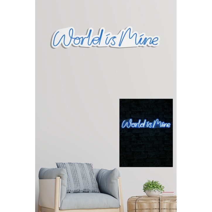 Iluminación LED decorativa de plástico World is Mine azul 16x78x2 cm