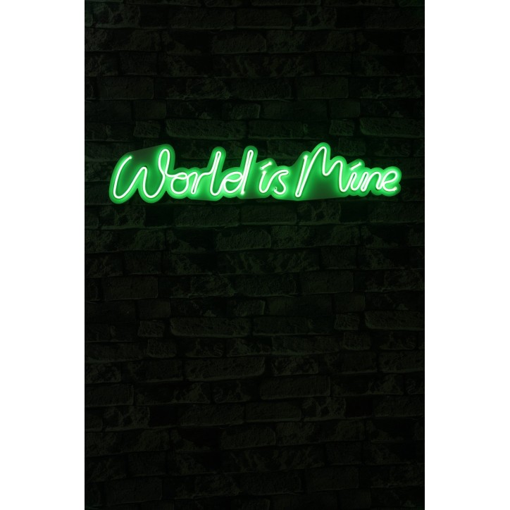 Iluminación LED decorativa de plástico World is Mine verde 16x78x2 cm