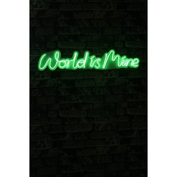 Iluminación LED decorativa de plástico World is Mine verde 16x78x2 cm