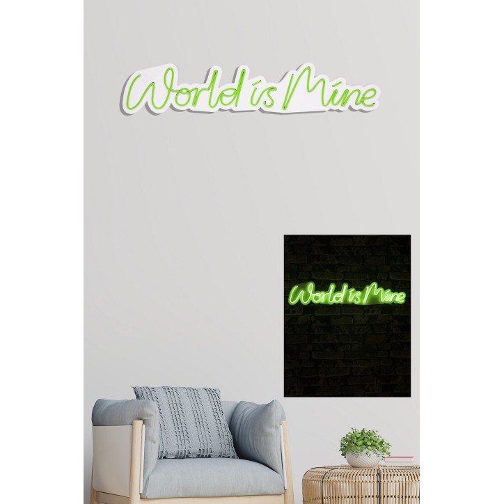 Iluminación LED decorativa de plástico World is Mine verde 16x78x2 cm