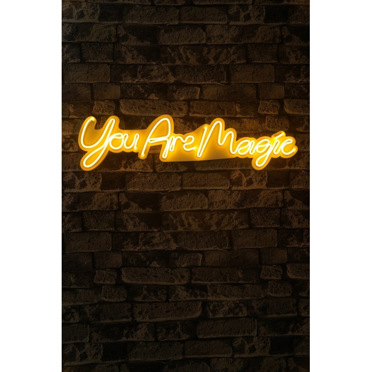 Iluminación LED decorativa de plástico You are Magic amarillo 18x69x2 cm