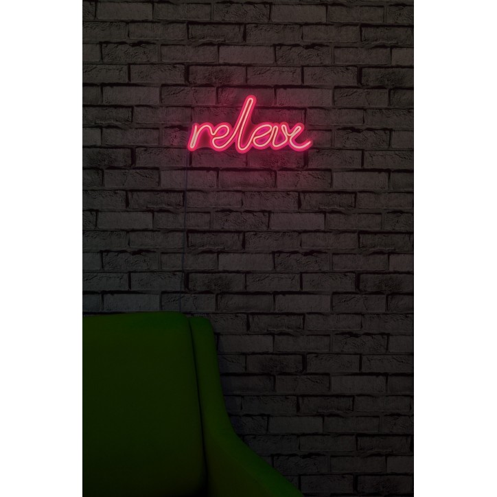 Iluminación LED decorativa de plástico Relax rosa 38x15x2 cm