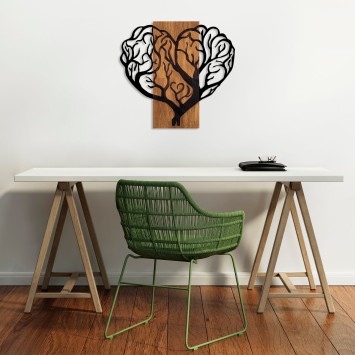 Decoración pared de madera Brain Tree nogal negro 58x62 cm