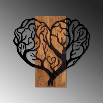 Decoración pared de madera Brain Tree nogal negro 58x62 cm