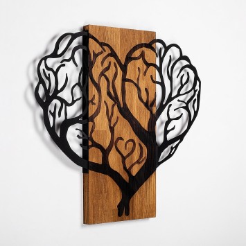 Decoración pared de madera Brain Tree nogal negro 58x62 cm