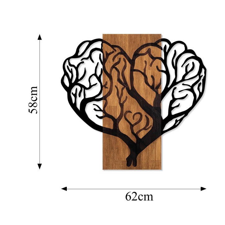 Decoración pared de madera Brain Tree nogal negro 58x62 cm