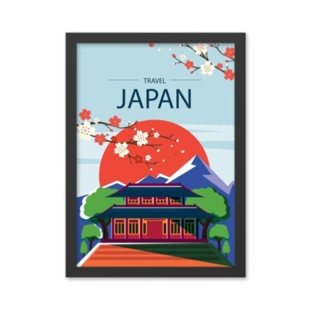 Pintura decorativa enmarcada MDF Japan (40 x 55) multicolor 40x55 cm