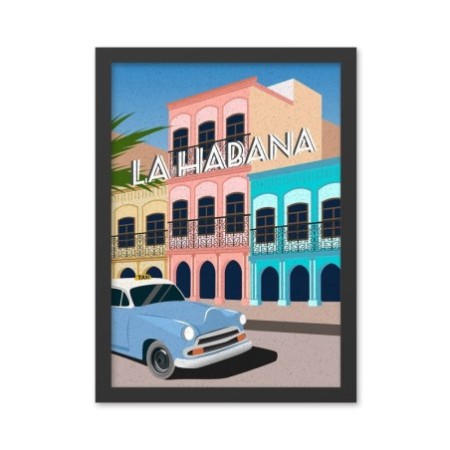 Pintura decorativa enmarcada MDF Lahabana (40 x 55) multicolor 40x55 cm