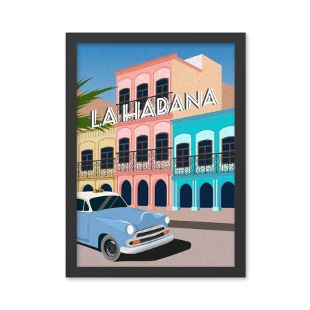 Pintura decorativa enmarcada MDF Lahabana (40 x 55) multicolor 40x55 cm