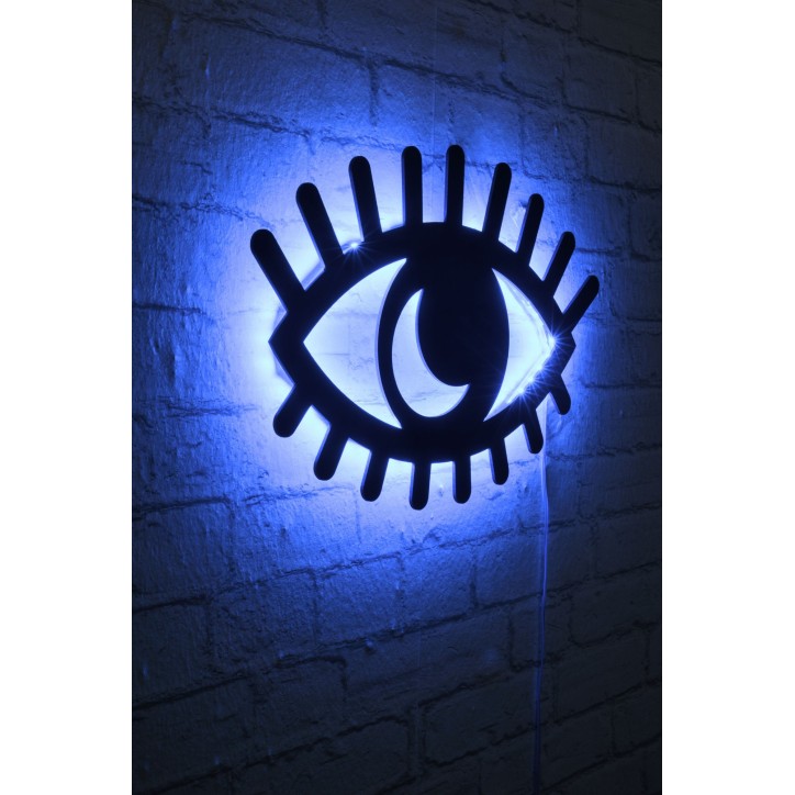 Iluminación LED decorativa Evil Eye azul 45x30 cm