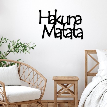 Decoración pared de metal Hakuna Matata 8 negro 69x1.5x47 cm