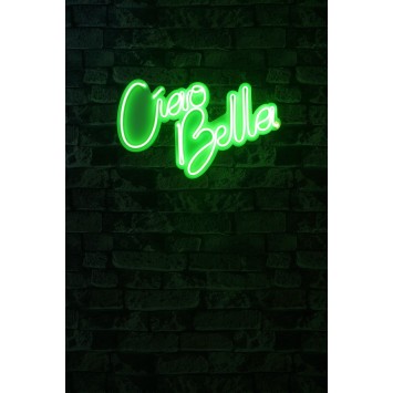 Iluminación LED decorativa de plástico Ciao Bella verde 32x45x2 cm