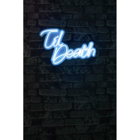 Iluminación LED decorativa de plástico Til Death azul 28x44x2 cm