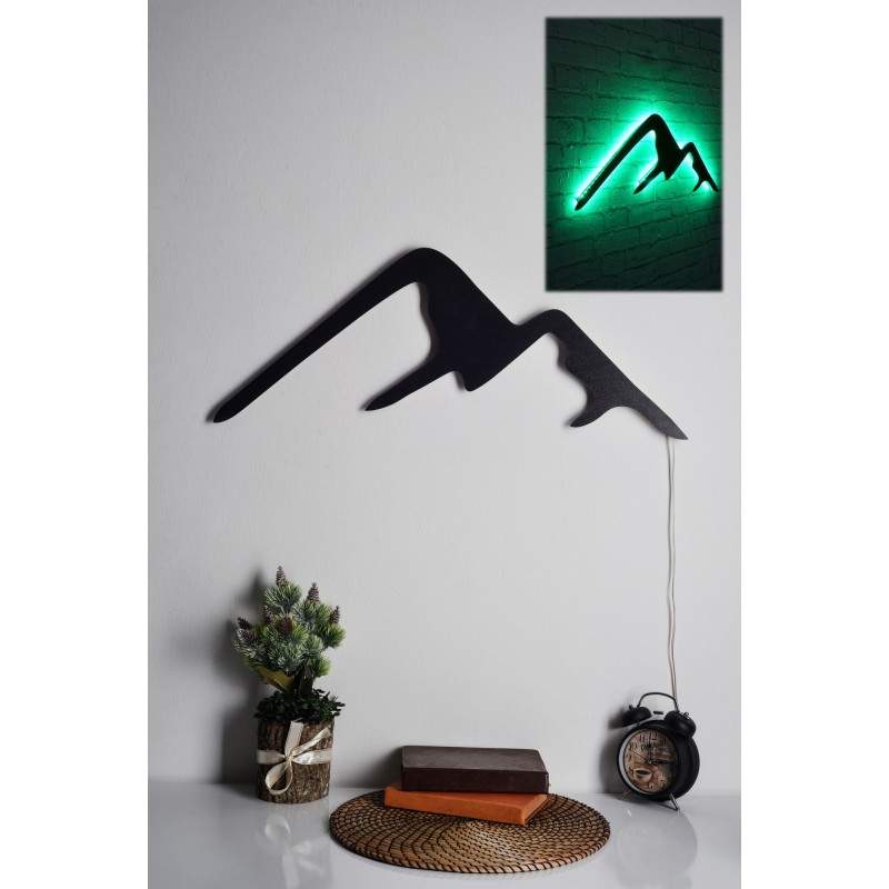 Iluminación LED decorativa Mountain verde 70x25 cm