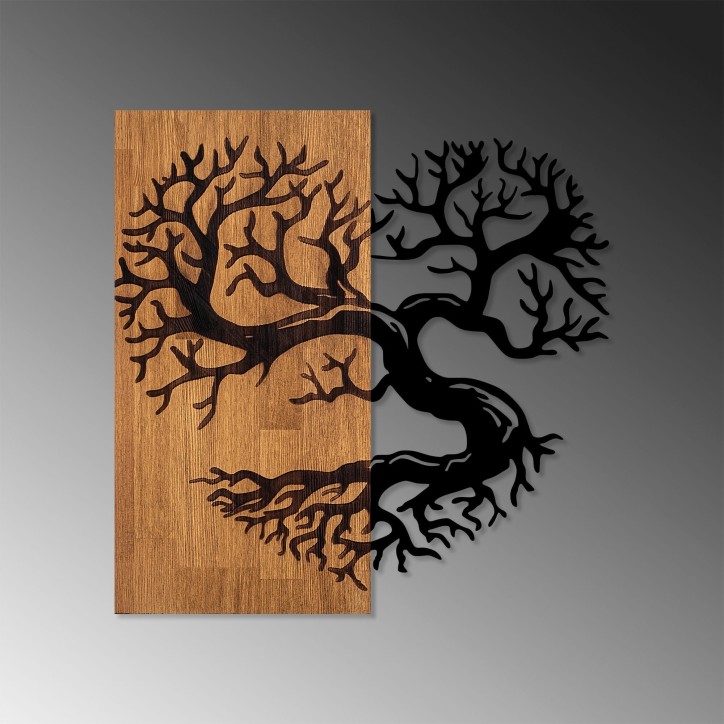 Decoración pared de madera Monumental Tree 4 nogal negro 58x58 cm