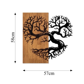 Decoración pared de madera Monumental Tree 4 nogal negro 58x58 cm