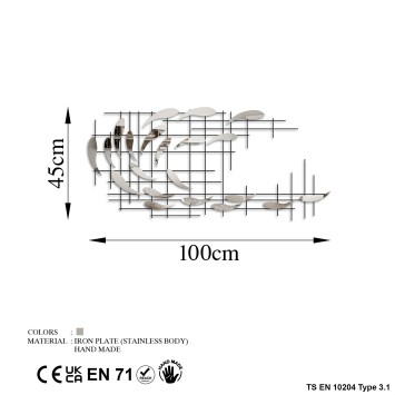 Decoración pared de metal Sheen -3 multicolor 100x45x4 cm