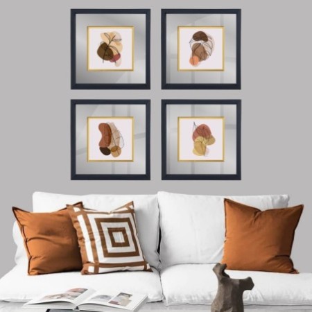 Cuadro decorativo enmarcado CAM1894296091 multicolor 32x32 cm (4 piezas)