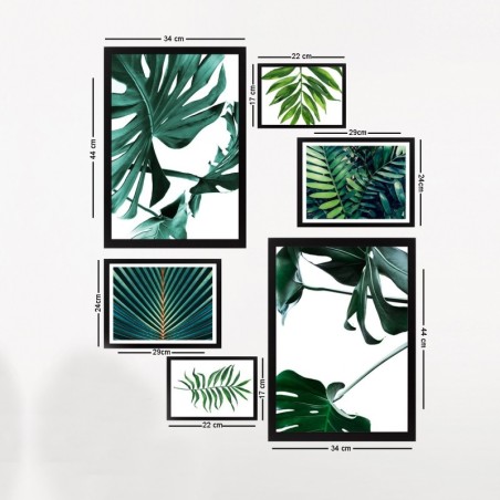 Cuadro decorativo enmarcado SET_003 multicolor 24x29 cm (2 piezas) 34x44 cm (2 piezas) 17x22 cm (2 piezas)