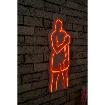 Iluminación LED decorativa de plástico Muhammed Ali rojo 28x60x2 cm