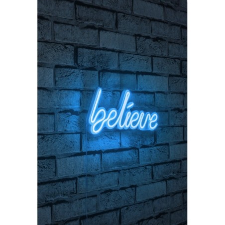 Iluminación LED decorativa de plástico Believe azul 33x16x2 cm