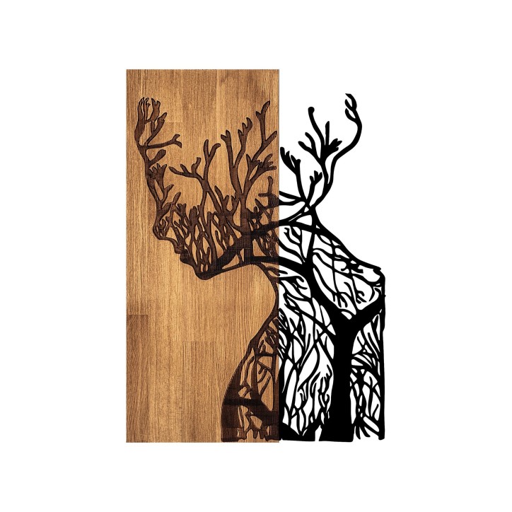 Decoración pared de madera Tree Woman-318 nogal negro 41x3x58 cm