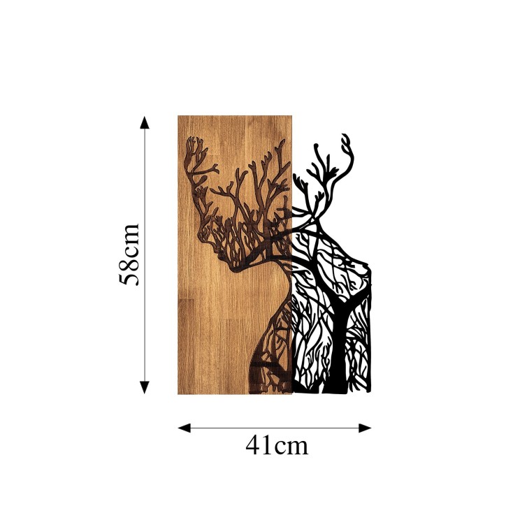 Decoración pared de madera Tree Woman-318 nogal negro 41x3x58 cm