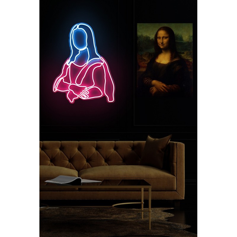 Iluminación LED decorativa de plástico Mona Lisa rosado azul