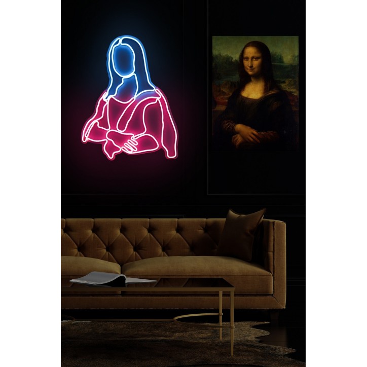 Iluminación LED decorativa de plástico Mona Lisa rosado azul