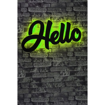 Iluminación LED decorativa Hello verde 40x69 cm