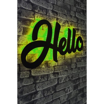 Iluminación LED decorativa Hello verde 40x69 cm