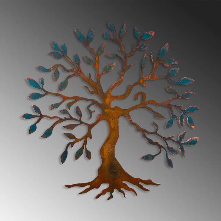 Decoración pared de metal Tree-2 multicolor 60x60 cm