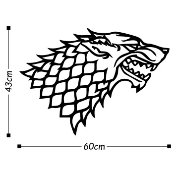 Decoración pared de metal Game Of Thrones negro 60x43 cm